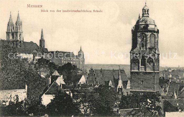Meissen Elbe Sachsen Blick von der landwirtschaftlichen Schule
