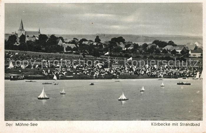 K?rbecke M?hnesee Seepartie mit Strandbad