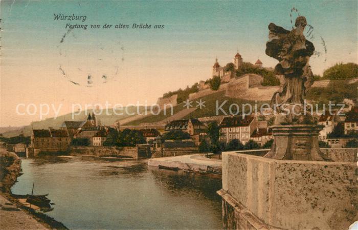 W?rzburg Festung Blick von der alten Br?cke