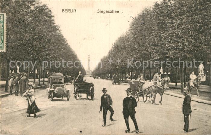 BERLIN  CITY Siegesallee Pferdekutschen