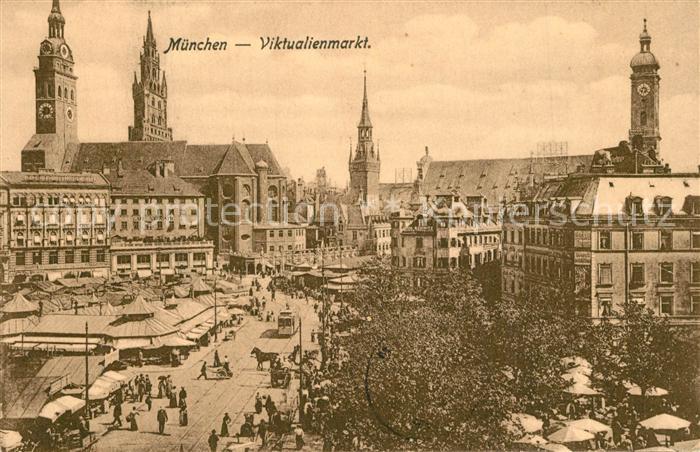 Muenchen Bayern Viktualienmarkt Strassenbahn