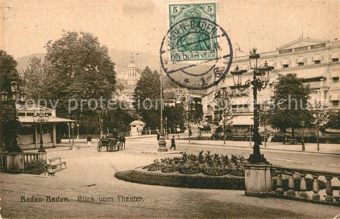 BADEN-BADEN BW Blick vom Theater Pferdekutsche