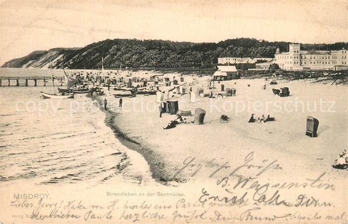 Misdroy Ostseebad Westpommern Strandleben an der Seebr?cke