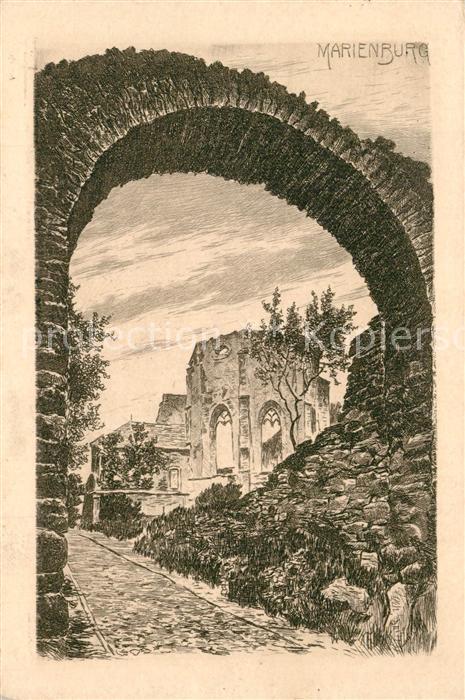 Marienburg P?nderich K?nstlerkarte Handpressen-Kupferdruck