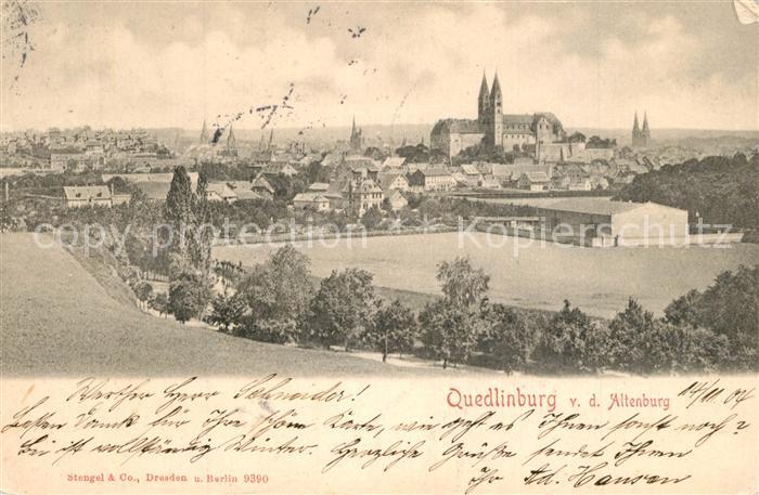 Quedlinburg Harz Blick von der Altenburg