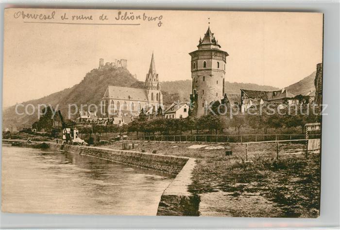 Oberwesel Rhein mit Ruine Sch?nburg