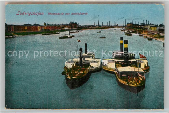 Ludwigshafen Rhein Rheinpartie mit Anilinfabrik