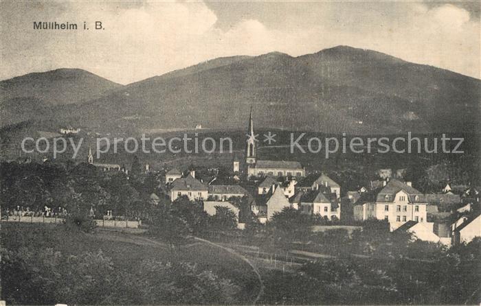 Muellheim Baden Gesamtansicht mit Blick auf Hochblauen Schwarzwald