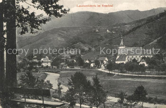 Lautenbach Renchtal Ortsansicht mit Kirche Schwarzwald
