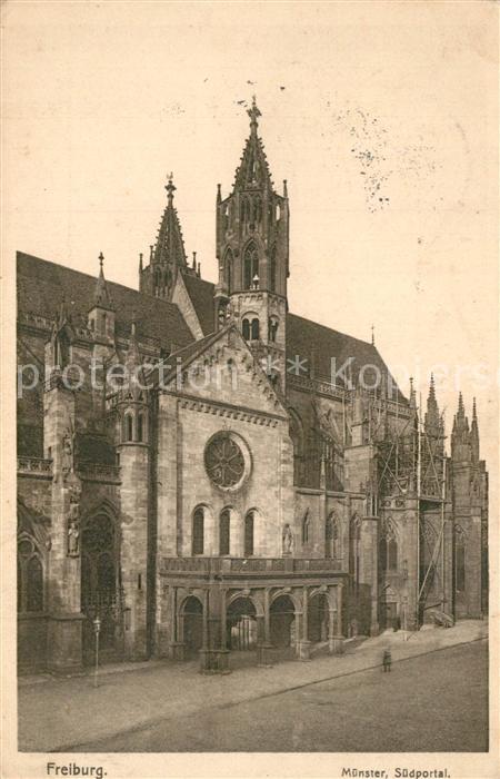 Freiburg Breisgau Muenster Suedportal Veltens Lichtdruck Ansichtskarten