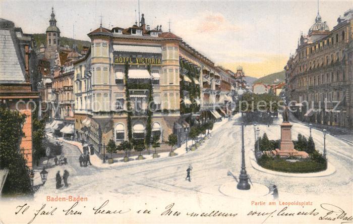 BADEN-BADEN BW Partie am Leopoldsplatz Denkmal