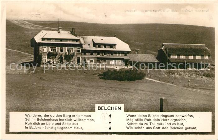 Belchen Baden Berghotel Belchenhaus Gedicht