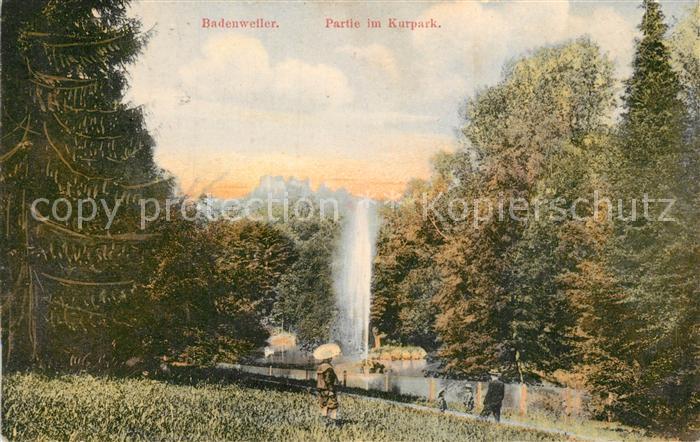 BADENWEILER BW Partie im Kurpark Fontaene Kurort im Schwarzwald