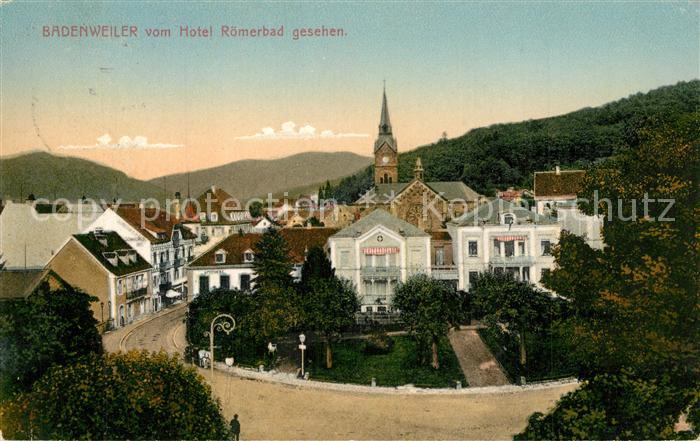 BADENWEILER BW Ansicht vom Hotel Roemerbad aus Blick zur Kirche Kurort im Schwar