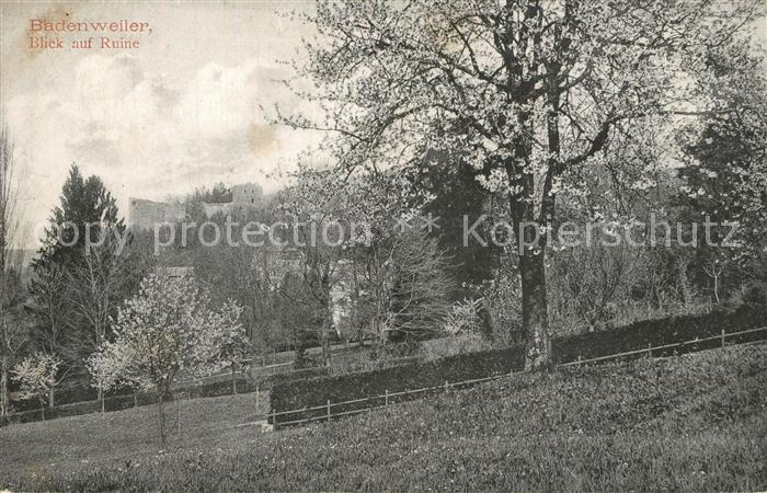 BADENWEILER BW Blick zur Burgruine Kurort im Schwarzwald