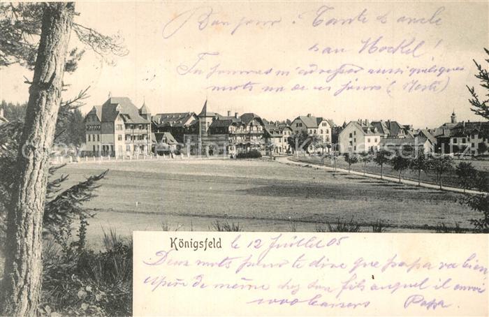 Koenigsfeld Schwarzwald Ansicht vom Waldrand aus