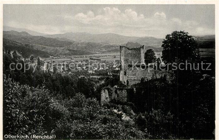 Oberkirch Baden Panorama Renchtal Blick von der Burgruine