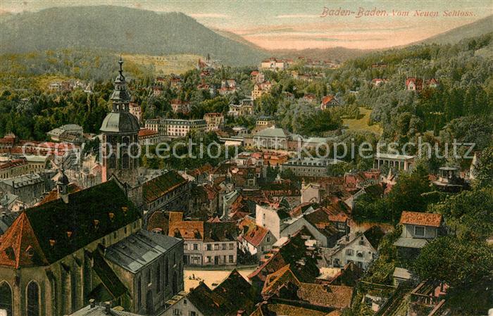BADEN-BADEN BW Panorama Blick vom Neuen Schloss Schwarzwald