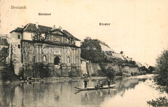 Breisach Rhein Rheintor und Kloster Stempel geprueft