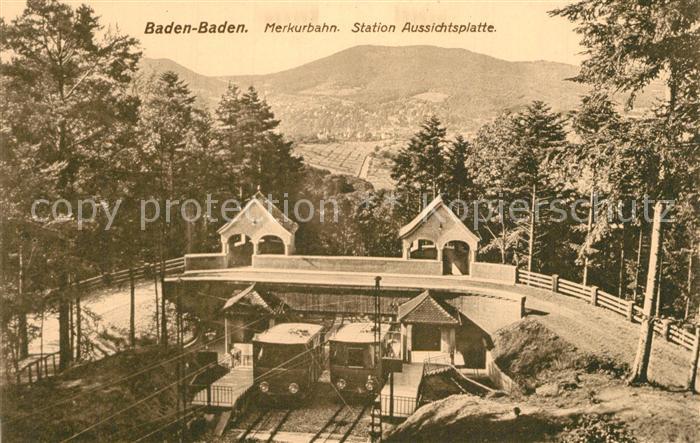 BADEN-BADEN BW Merkurbahn Station Aussichtsplatte