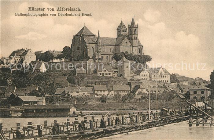 Breisach Rhein Schiffsbruecke Altstadt Muenster Ballonphotographie von Oberleutn