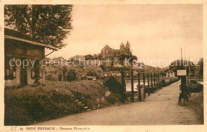 Neuf-Brisach Douane Francaise Pont de bateaux Grenze Schiffsbruecke Muenster