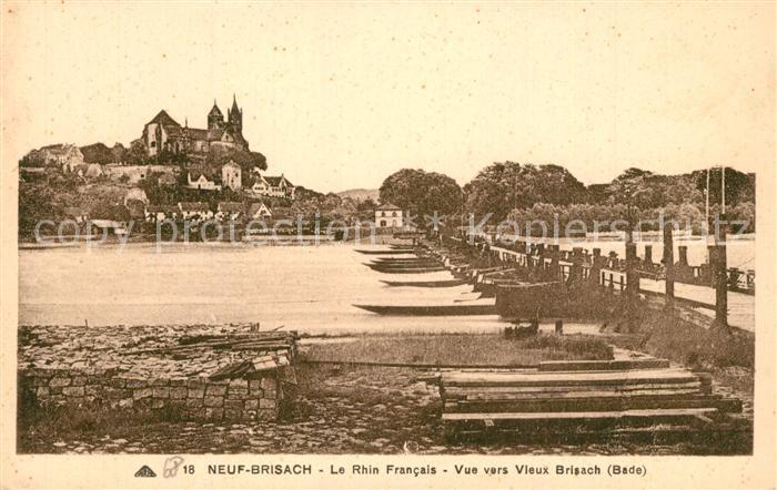 Neuf-Brisach Rhin Francais vue vers Vieux Brisach Sc
