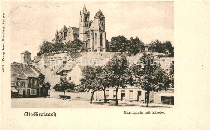 Alt Breisach Rhein Marktplatz mit Kirche Muenster Weltpostverein