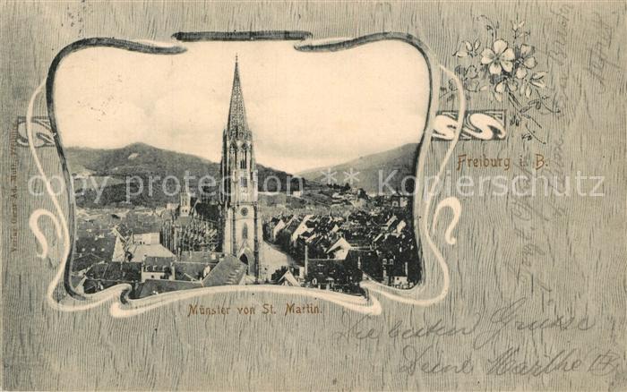 Freiburg Breisgau Stadtbild mit Muenster von St. Martin
