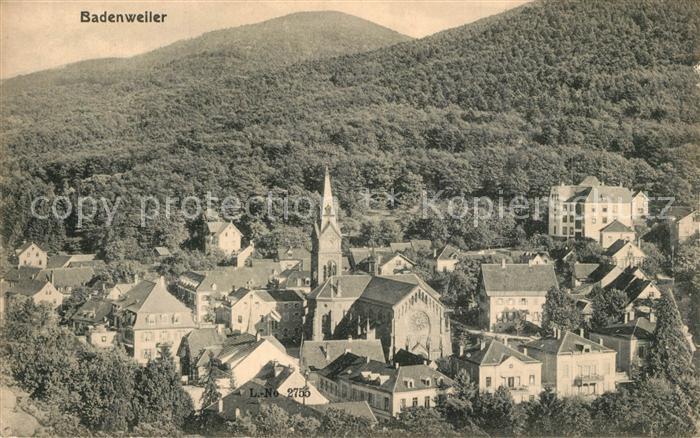 BADENWEILER BW Stadtbild mit Kirche Kurort im Schwarzwald
