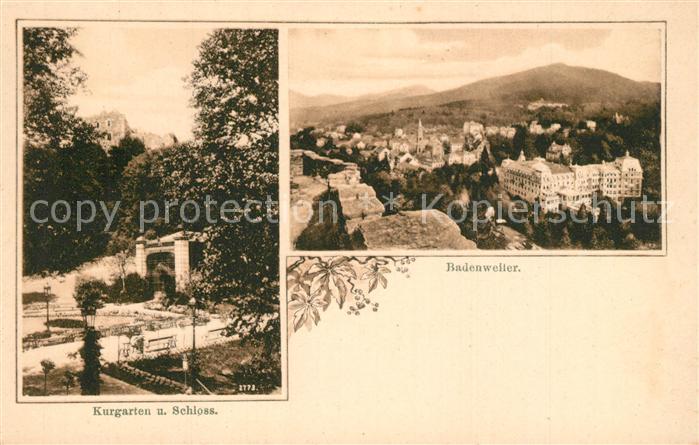 BADENWEILER BW Stadtpanorama Kurort im Schwarzwald Kurgarten Schloss