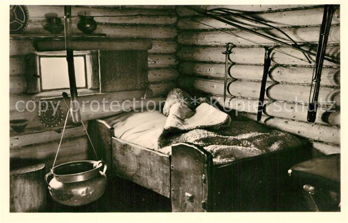 Unteruhldingen Freilichtmuseum Bettdecke in einem Hause der Bronzezeit