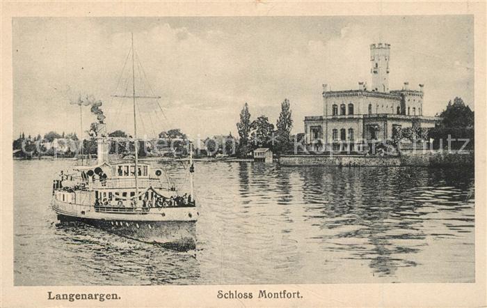 Langenargen Bodensee Schloss Montfort Ansicht vom See aus Dampfer
