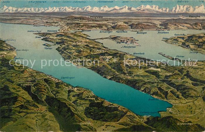 Bodensee Region und Umgebung mit Alpen aus der Vogelperspektive