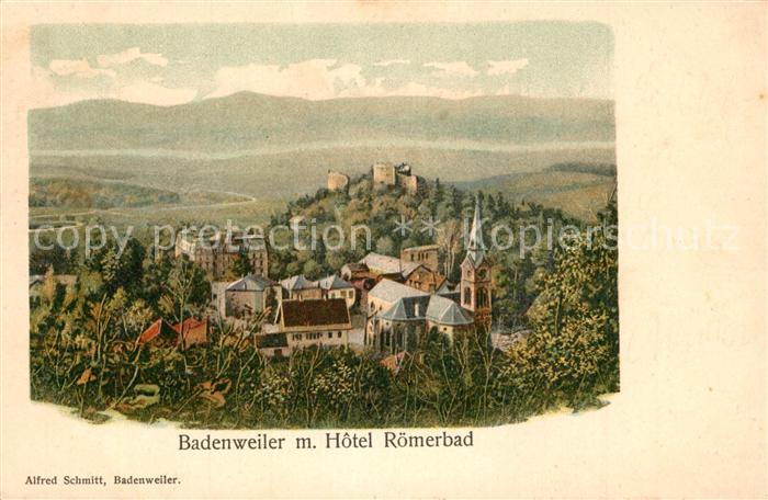 BADENWEILER BW Teilansicht mit Hotel Roemerbad Burgruine