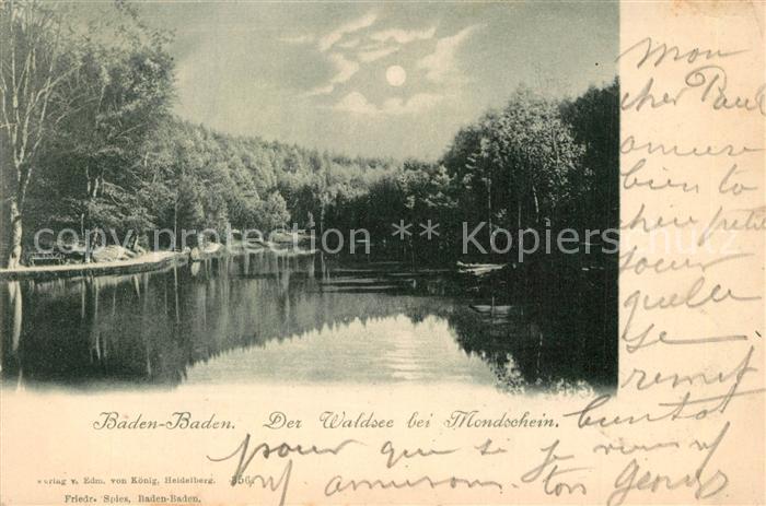 BADEN-BADEN BW Der Waldsee bei Mondschein