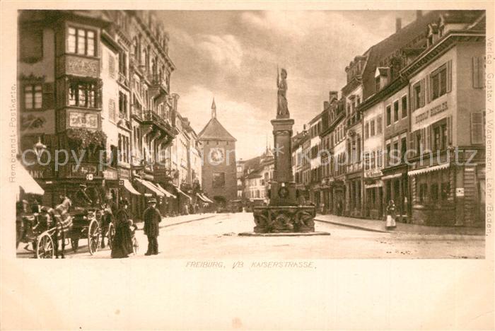 Freiburg Breisgau Kaiserstrasse Brunnen Martinstor