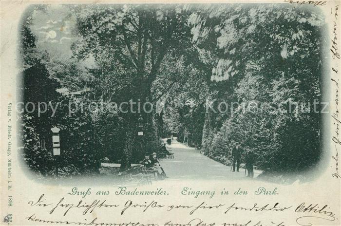 BADENWEILER BW Eingang in den Park