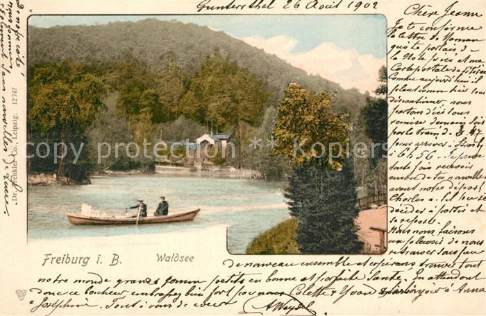 Freiburg Breisgau Partie am Waldsee Bootfahren