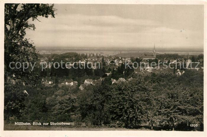 Muellheim Baden Panorama Blick zur Rheinebene