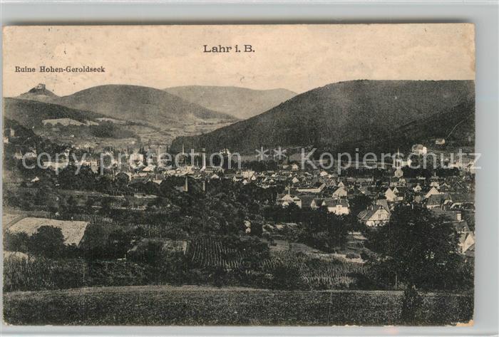 Lahr Baden Panorama mit Burgruine Hohen Geroldseck
