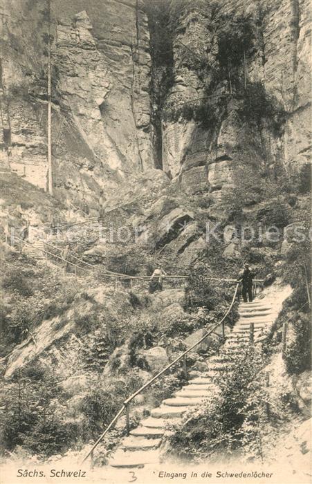 Saechsische Schweiz Eingang Schwedenloecher
