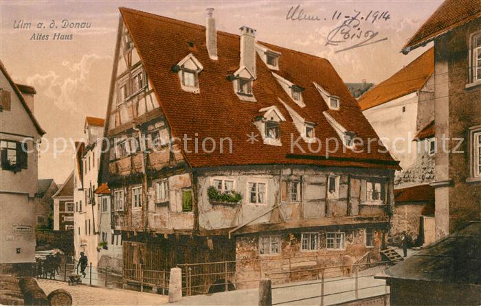 Ulm Donau Altes Haus Kuenstlerkarte