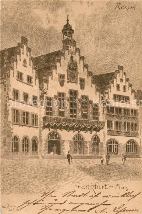 Frankfurt Main Roemer Kuenstlerkarte