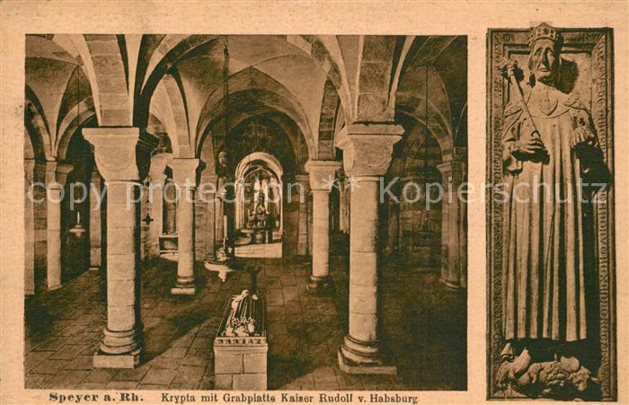 Speyer Rhein Krypta Grabplatte Kaiser Rudolf von Habsburg