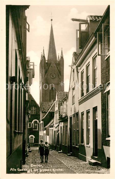 Emden Ostfriesland Alte GAsse grosse Kirche