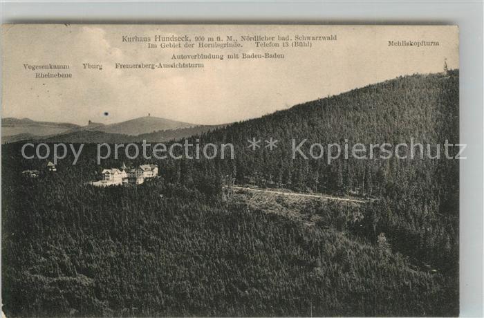 Hundseck 900m Buehl BW Kurhaus Fremersberg Aussichtsturm