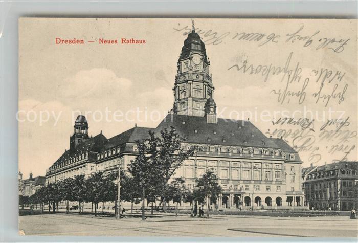 DRESDEN Elbe Neues Rathaus
