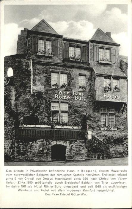 Boppard Rhein Boppard Weinhaus Hotel Römer Burg