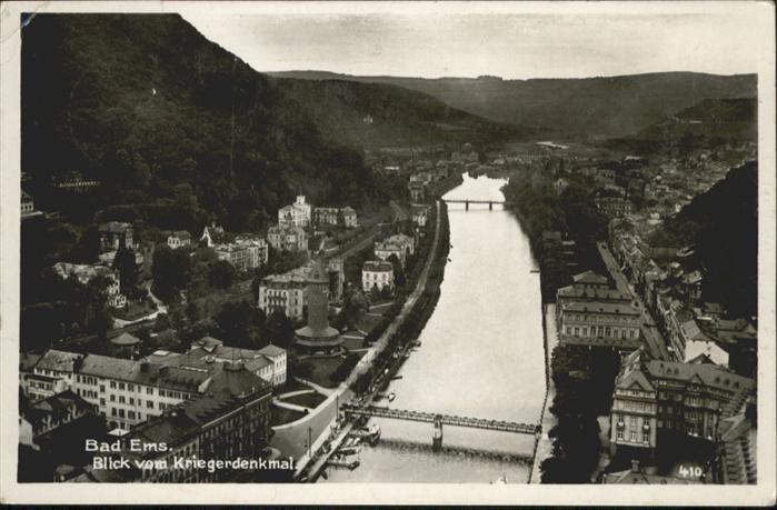 Bad Ems Lahn Blick vom Kriegerdenkmal